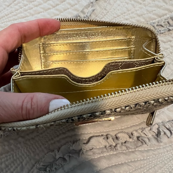 Michael Kors Snake Print Wallet in Black and Cream - Picture 11 of 16